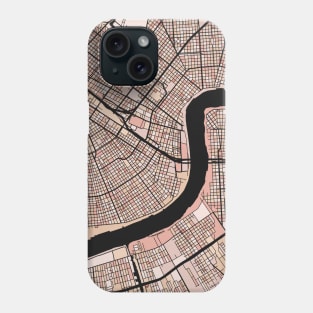 New Orleans Map Pattern in Soft Pink Pastels Phone Case