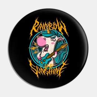 Rainbow and Sunshine - Cute Metal Band Unicorn Pin