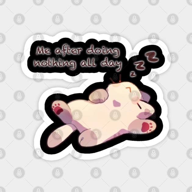 Lazy Kitty Magnet by Cremechii