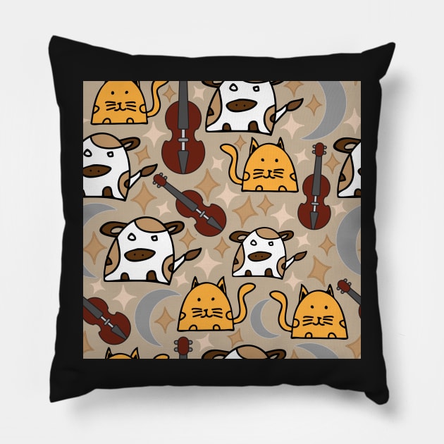 Hey Diddle Diddle The Cat and the Fiddle Pattern Pillow by 2CreativeNomads