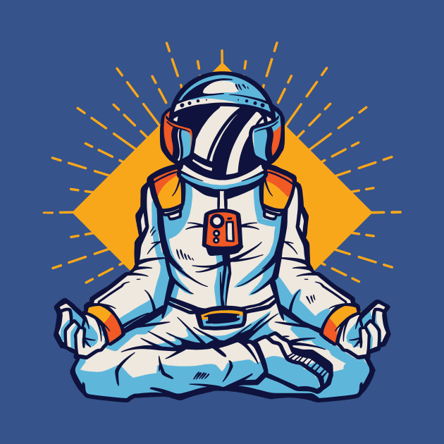 Meditating Astronaut Illustration // Outer Space, Inner Peace by SLAG_Creative