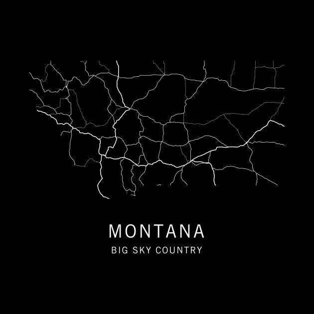 Montana State Road Map by ClarkStreetPress