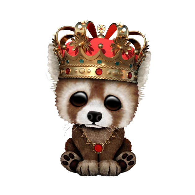 Cute Red Panda Wearing Crown by jeffbartels