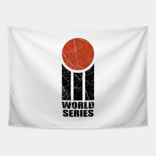 cricket world series retro logo distressed Tapestry