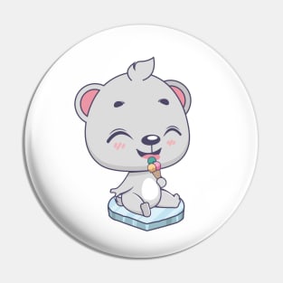 Jolly polar bear Pin