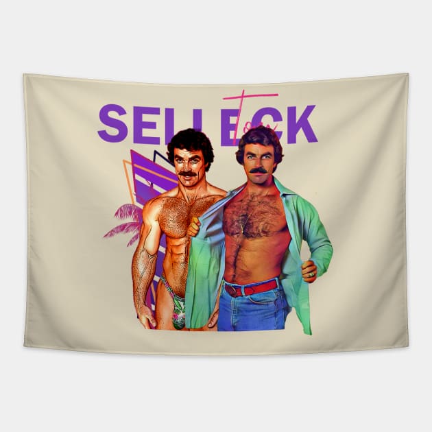 Tom Selleck Retro Vibe Tapestry by Phenom Palace