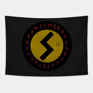 Yellow Sowulo Futhark Rune Symbol Tapestry