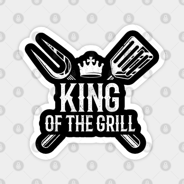 King Of The Grill Funny BBQ Gift For Men / Husband / Fiancee Magnet by RK Design