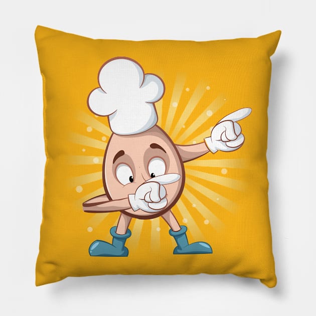 Dabbing Hip-Hop Chef EGG Easter Shirt Dance Gift for Kids Pillow by JJDezigns