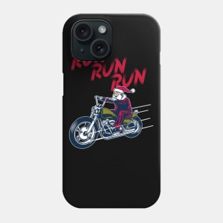 Motorcycle Classic Santa Claus Biker Christmas Run T-Shirt Phone Case