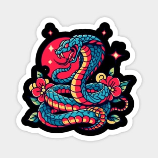 King Cobra Traditional Tattoo Magnet