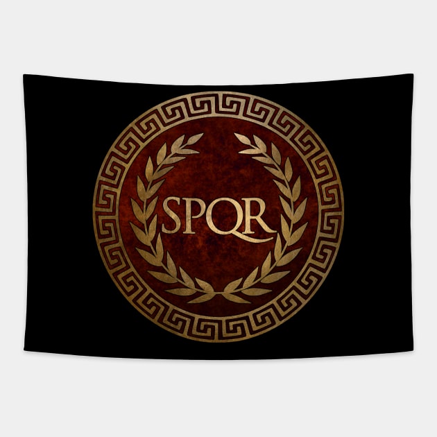 SPQR Symbol of Ancient Rome Tapestry by AgemaApparel