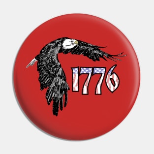 1776 Bald Eagle for Independence Day July 4th Pin