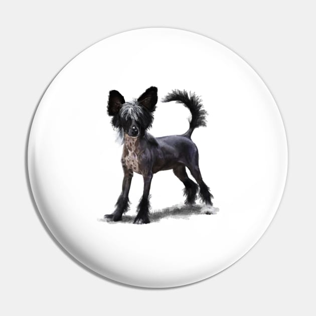 Chinese Crested Dog Pin by Elspeth Rose Design