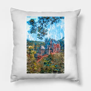 Fantasy Castle In The Wood. For Vintage Castle Lovers. Pillow