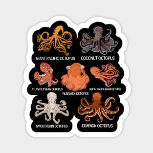 Octopus Species Kids Unterwater Kraken Squid Octopus Magnet