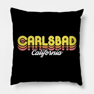 Retro Carlsbad California Pillow