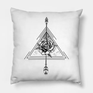 Geometric Rose Design Pillow