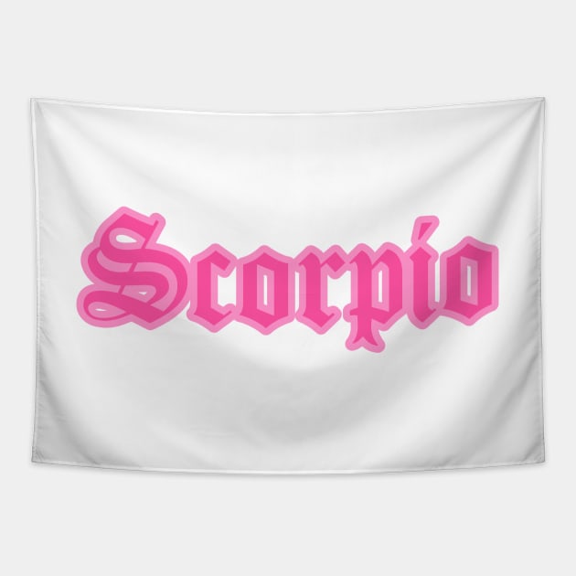 Scorpio Zodiac Pink Astrology Aesthetic Tapestry by Asilynn