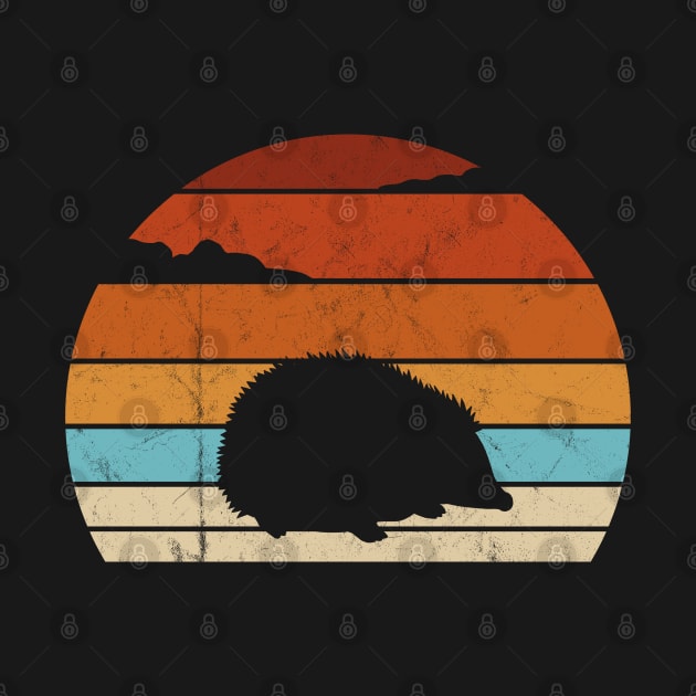 Retro Sundown Spiny Hedgehog Silhouette by SkizzenMonster