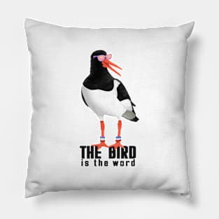 Cool bird dude with sunglasses and fashion sweatbands Pillow