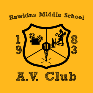 Hawkins Middle School A.V. Club Black T-Shirt