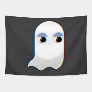 Little Halloween Ghost Glitch Tapestry