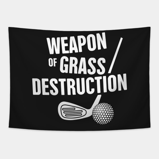 Grass Destruction | Funny Golf Design Tapestry by MeatMan