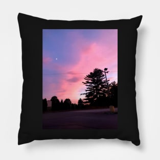 Sunset Over a Burger King Parking Lot Three Pillow