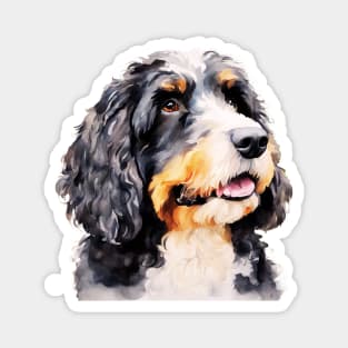 Watercolor Bernedoodle Face Magnet