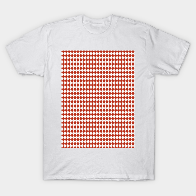 Discover Red and White Argyle Pattern Diamond Checks - Argyle - T-Shirt