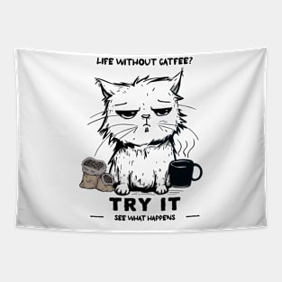 Life Without Catfee? Try It See What Happens | Sleepy Cat Tapestry