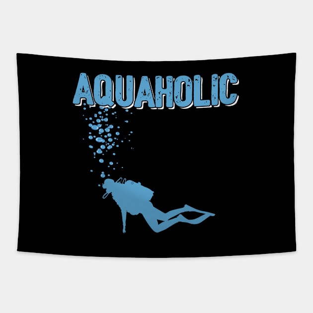 Scuba Diving - Aquaholic Tapestry by Kudostees