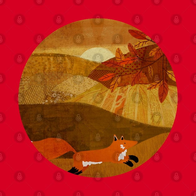 Fox on the run by KatherineBlowerDesigns