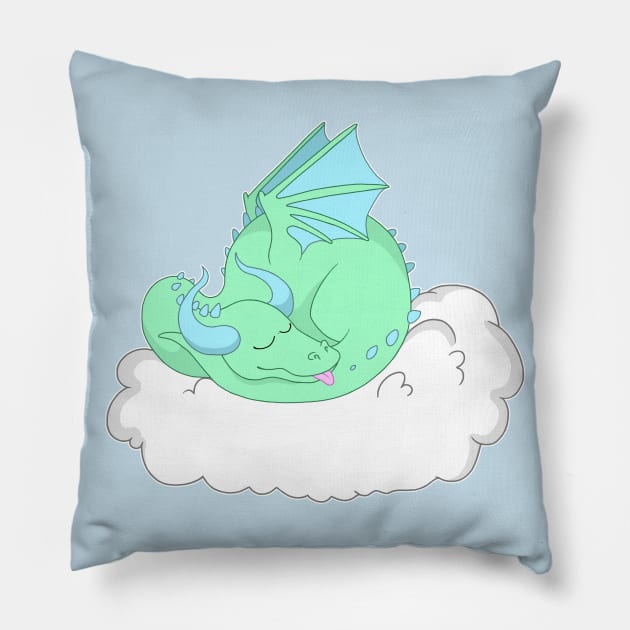 Sleepy Dragon Pillow by Skarmaiden