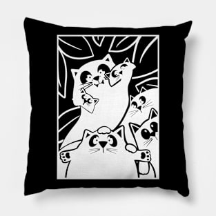 Abstract Cats for Dark T-Shirt Lovers Pillow
