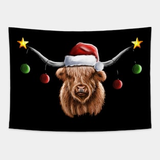Have a Merry Hielan Coo Christmas Tapestry