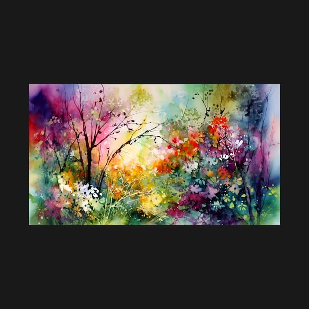 Watercolor Floral bloom spring Garden3 by redwitchart