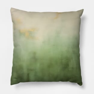 Sage Green and Gold Abstract Ombre Pillow