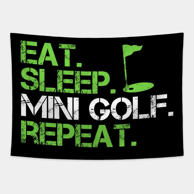 Eat Sleep Repeat Mini Golf Tapestry by Imutobi