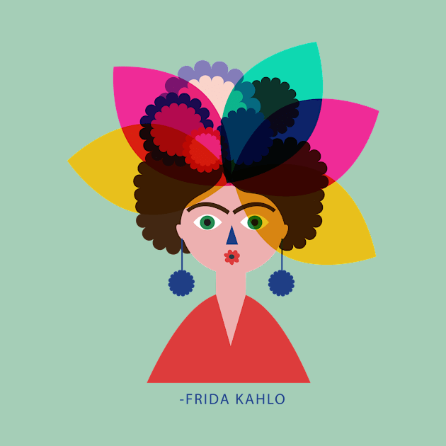 Frida kahlo mexican artist feminism feminist colorful flowers viva la vida by sugarcloudlb-studio