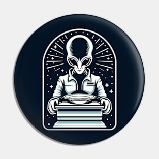 Alien To Serve Man Pin