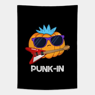 Punk In Cute Punk Rock Pumpkin Pun Tapestry