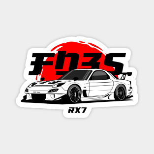 White RX 7 JDM Magnet