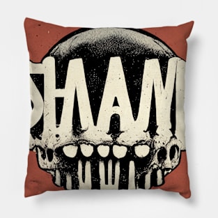 Orange Shame Skull Pillow