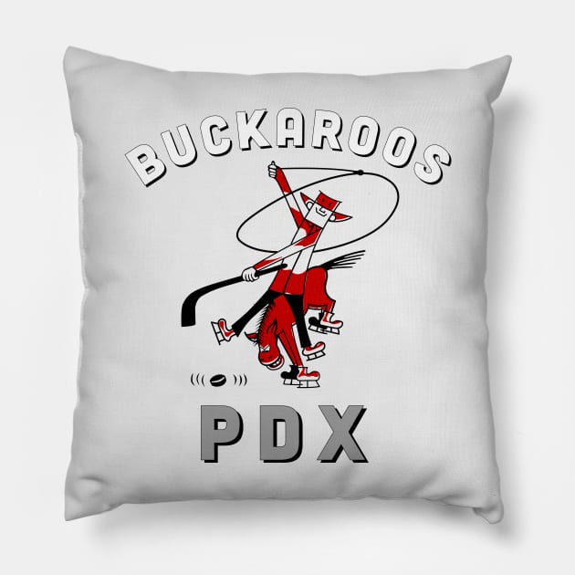 Defunct PDX Buckaroos Hockey 1960 Pillow by LocalZonly