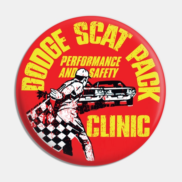 Dodge Scat Pack Clinic - Burnout distressed Pin by retropetrol