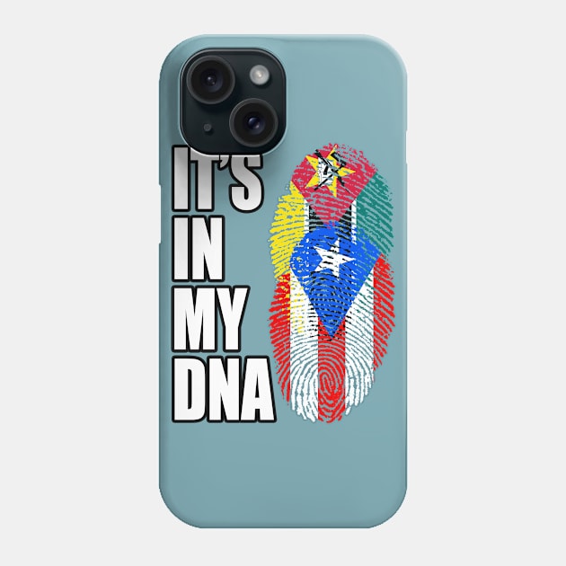 Puerto Rican And Mozambican Mix DNA Flag Heritage Phone Case by Just Rep It!!