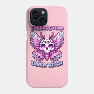 Embrace Your Inner Witch Pastel Skull Moth Phone Case
