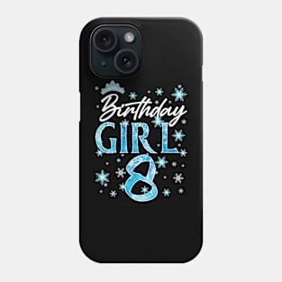 Winter Onederland 8th Birthday Girl Snowflake B-day Gift For Girls Kids Toddlers Phone Case